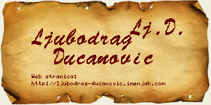 Ljubodrag Ducanović vizit kartica